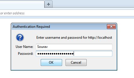 username and password